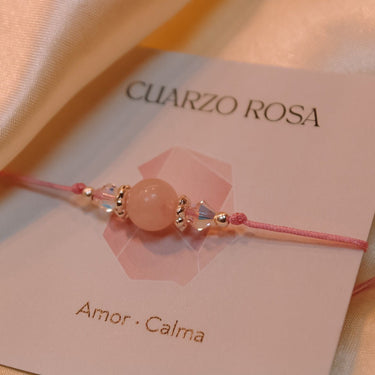 Pulsera Hilo Soul Stone Cuarzo Rosa - Atesorame