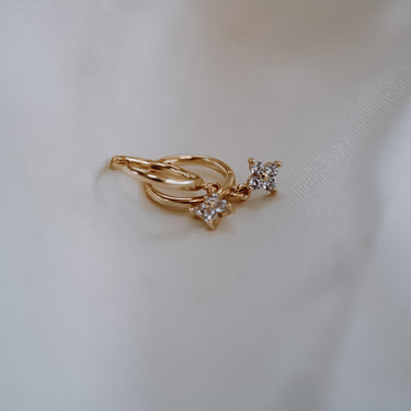 Argollas Flower Gold Cristal