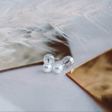 Aros Abridores Plata Perla Simil
