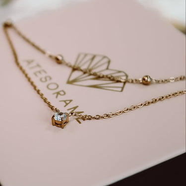 Collar Doble Melissa Punto De luz - Atesorame