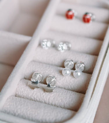 Aros Abridores Plata Perla Simil - Atesorame