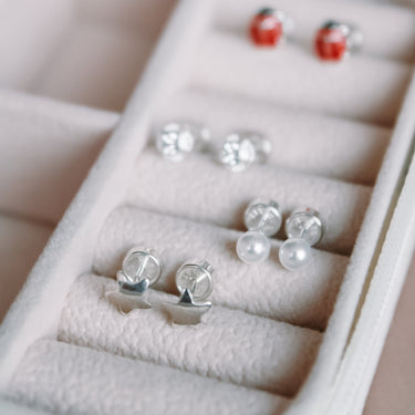 Aros Abridores Plata Perla Simil