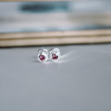 Aros Abridores Plata Punto de Luz Rosa