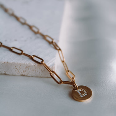 Collar Medalla Inicial Cadena Eslabones