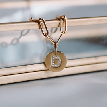 Collar Medalla Inicial Cadena Eslabones