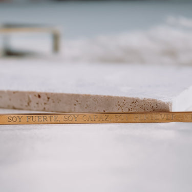 Esclava Manifiesta "Soy fuerte, soy capaz, soy perseverante" Gold - 4mm