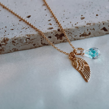 Collar Guardian Angel Cristal Gold - Atesorame