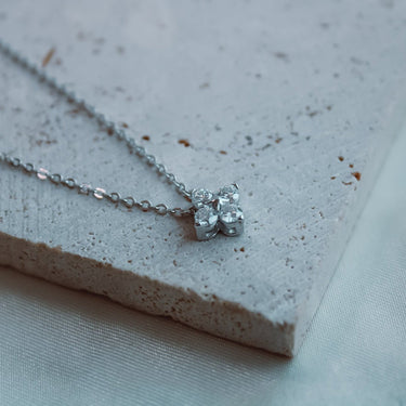 Collar Moissanita Trebol Plata - Atesorame