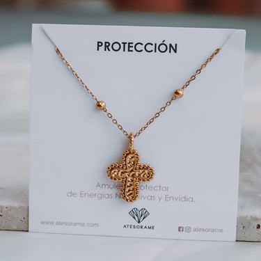 Collar Medalla Cruz Gold - Atesorame