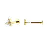 Piercing Chloe Gold Tope Plano - Atesorame