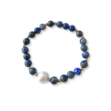 Pulsera Lapislazuli Perla Natural - Atesorame
