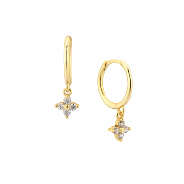 Argollas Flower Gold Cristal
