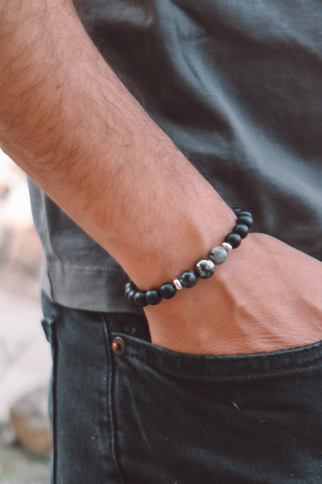 Pulsera de piedras naturales para hombre