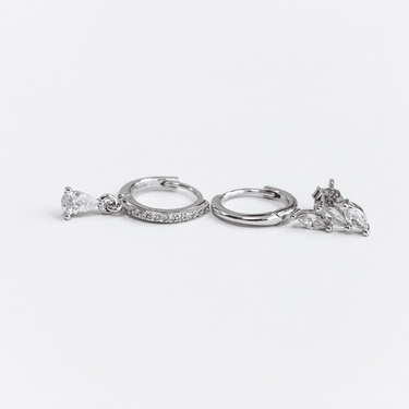 Set Aros Lili Silver - Atesorame