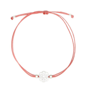 Salmon Flower Mandala Thread Bracelet