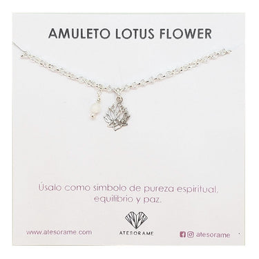 Lotus flower silver quartz stone bracelet