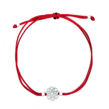 Burgundy Flower Mandala Thread Bracelet