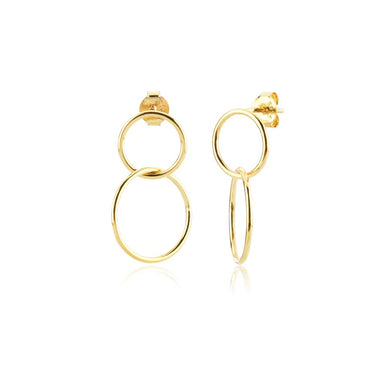 Double Circle Gold Hoops