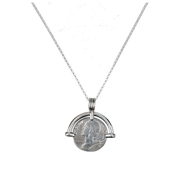 silver french coin amulet