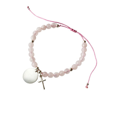 Personalized Pink Quartz Bracelet