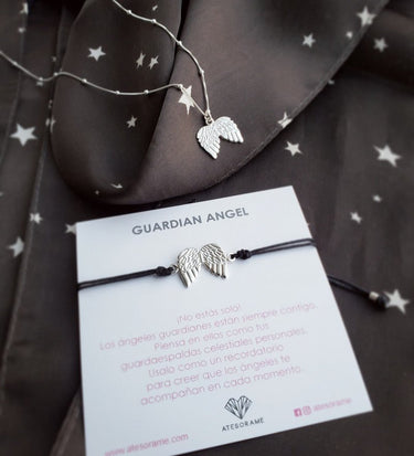 Pulsera Hilo Seda Twins Negra - Atesorame