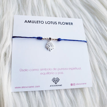 Blue Lotus Flower Thread Bracelet